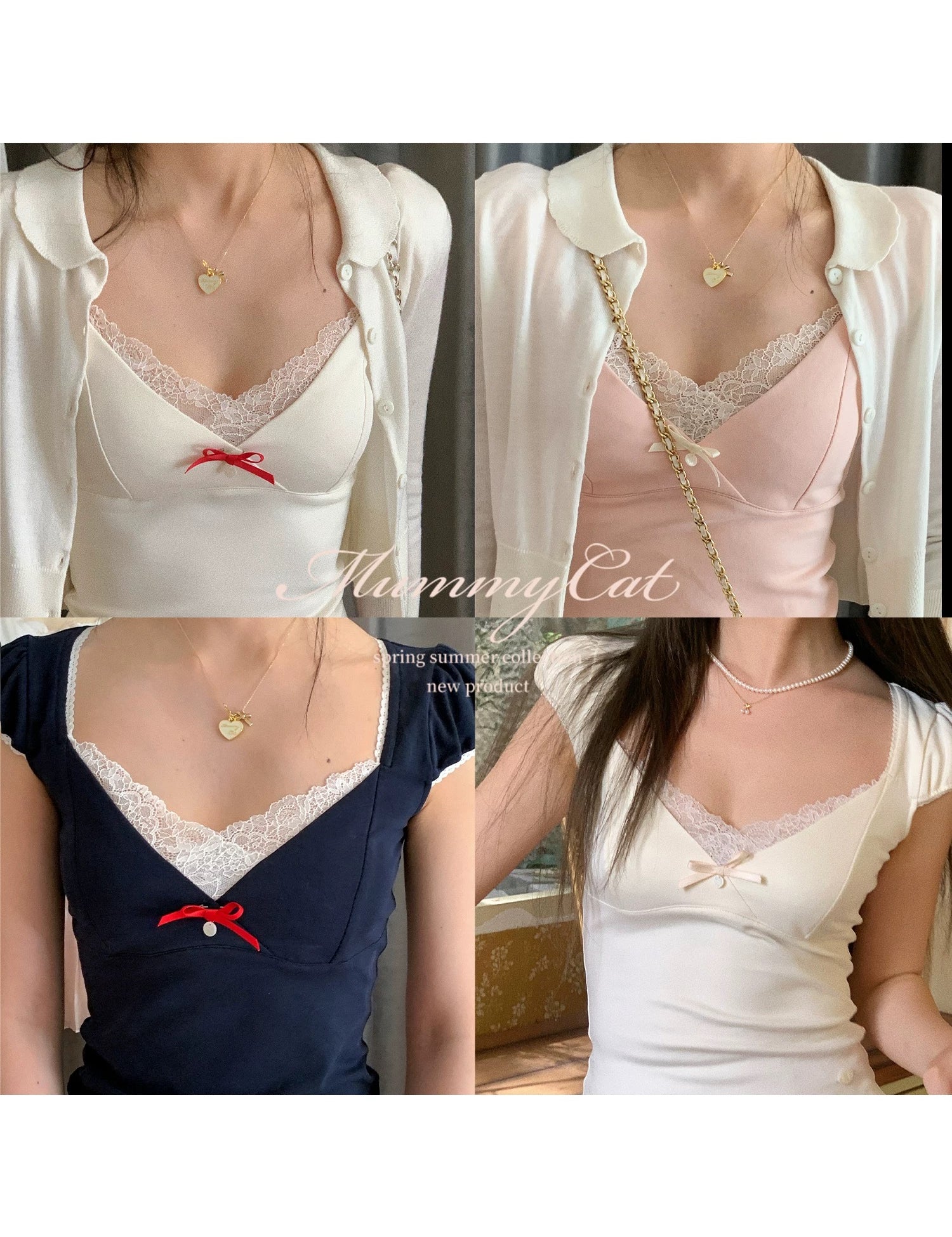 Get trendy with Coquette Doll Lace Crop top cami tank top linne - Shirts & Tops available at Peiliee Shop. Grab yours for $39 today!