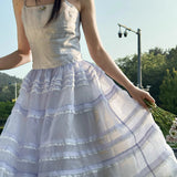 Pacific Position Lavender Whisper Ruffle Midi Dress