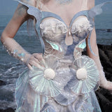 [Blood Supply] Silver Song Of Siren - Mermaid Corset Top