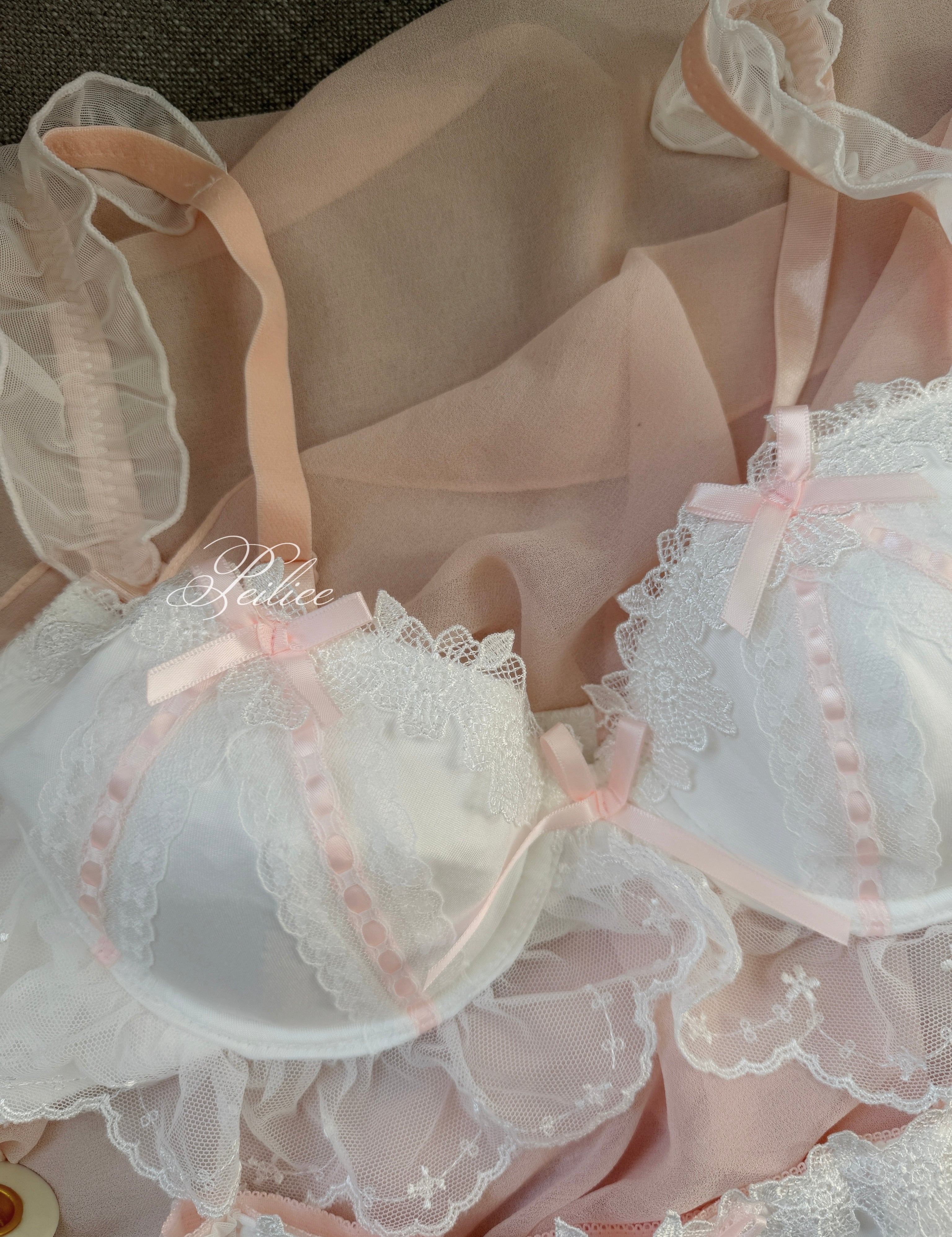 Rose Garden Floral Lace Bra Pantie Set Size fr 70B to 90E