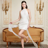 First Date NYC Date Me Ribbon Halter Dress with low back