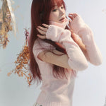Get trendy with [Rose Island] Fairy Spirit Soft Coquette Dream In Pink Sweater With Arm warmer -  available at Peiliee Shop. Grab yours for $45 today!