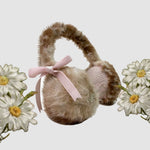 Rose Island Fairy Spirit Little Deer in flower field faux fur earmuffs ear warmer product photo