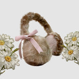 Rose Island Fairy Spirit Little Deer in flower field faux fur earmuffs ear warmer product photo