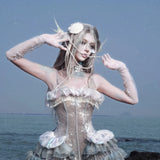 [Blood Supply] Silver Song Of Siren - Jellyfish Corset Mini Dress