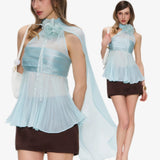 34ounce Frosted Petal Halter Top