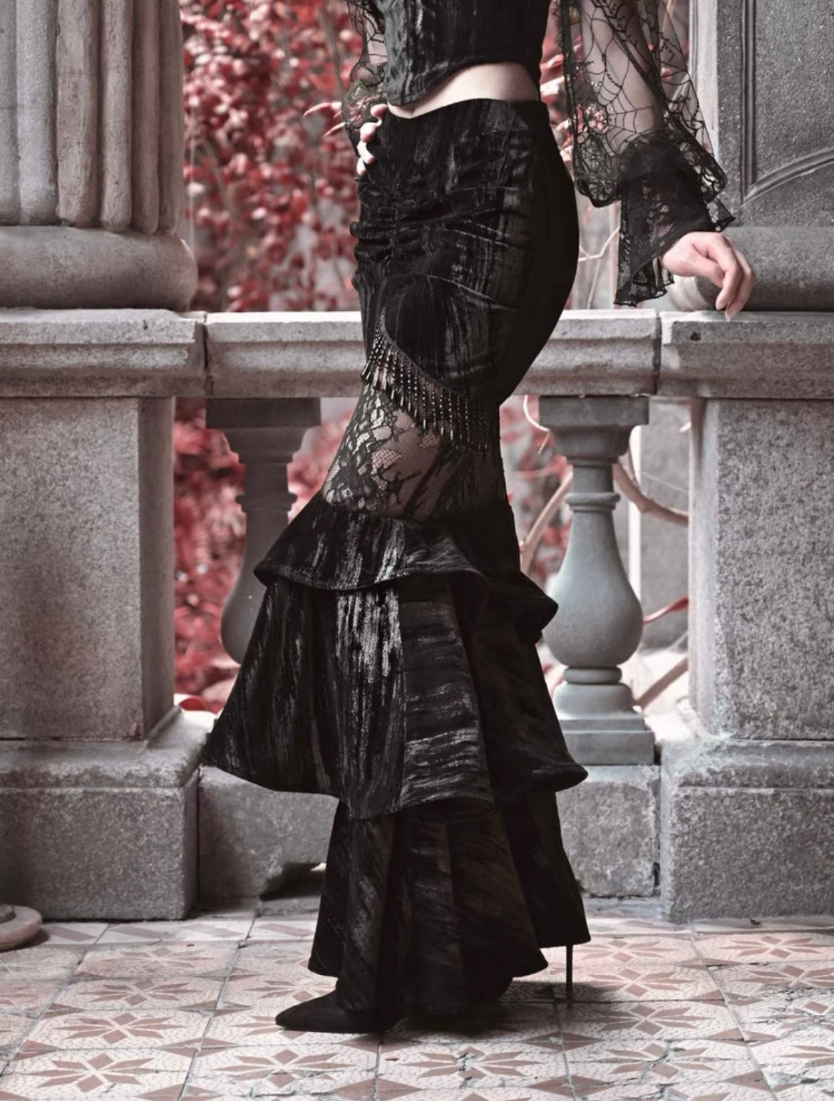 Get trendy with [Blood Supply] Gothic Mermaid Skirt - Clothing available at Peiliee Shop. Grab yours for $48 today!