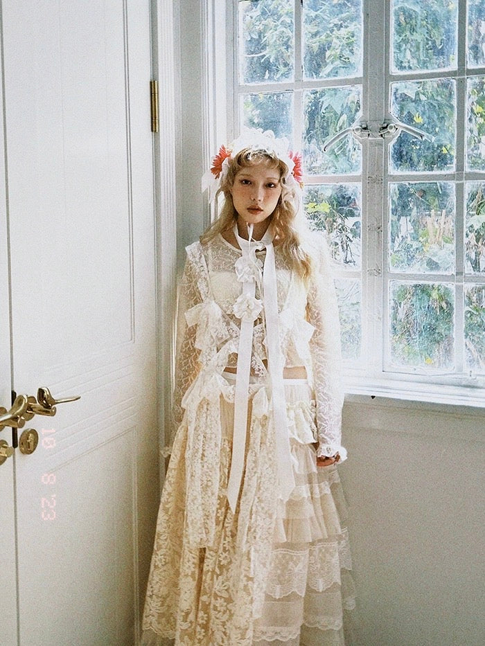 Get trendy with [August Unicorn] Wedding Lace Cake  Skirt - Dresses available at Peiliee Shop. Grab yours for $129 today!