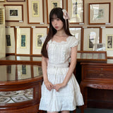 Pacific Position Freesia Memoir Antique Doll Coquette Core Linen Top and Skirt Set