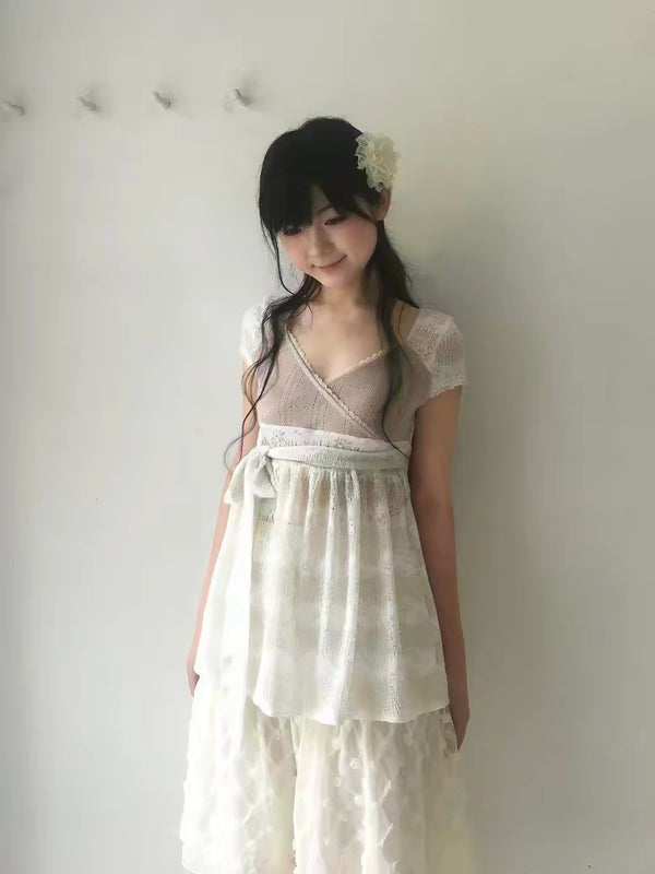 SicAstra Flower Diary Woodland Lace Wrap Top