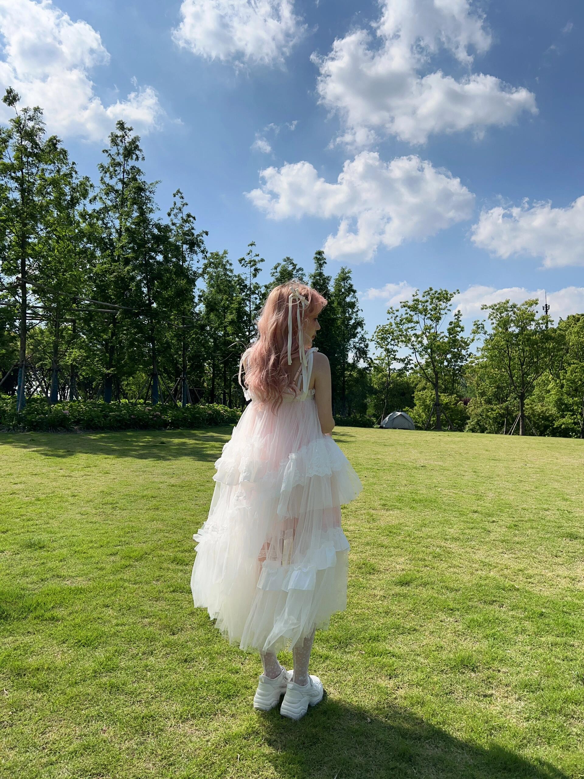 Get trendy with [August Unicorn] Angelic Mist Handmade Outer Dress - Dresses available at Peiliee Shop. Grab yours for $116 today!