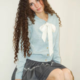 MineBeThyVers Winter Wonderland Ribbon Wool Blended Cardigan Sweater