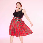 Get trendy with [Curve Beauty] Red Punk Plaid Skirt - Curve available at Peiliee Shop. Grab yours for $54 today!