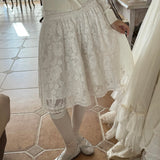 [Pacific Postition] Angel Heart Club Lace Midi Skirt