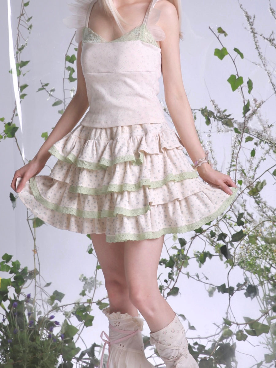 Get trendy with [Rose Island] Lil Spring Tinker Bell Crop Top Skirt Set - Dress available at Peiliee Shop. Grab yours for $29 today!