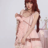 [Sweden Warehouse Rose Island] Rosy Blush Ruffle Mini Dress