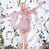 Rose Island Fairy Whisper Faded Petal Butterfly Top Blouse