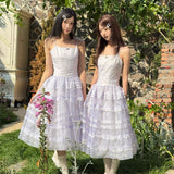 Pacific Position Lavender Whisper Ruffle Midi Dress