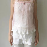 SicAstra Flower Diary Pink Mist Camisole Top