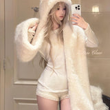 KittenClaw Soft Mist Furry Cat Kitty Ear Hood Scarf