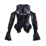 Get trendy with [Blood Supply]Lunar Deity French Off-Shoulder Halloween Top - Clothing available at Peiliee Shop. Grab yours for $50 today!