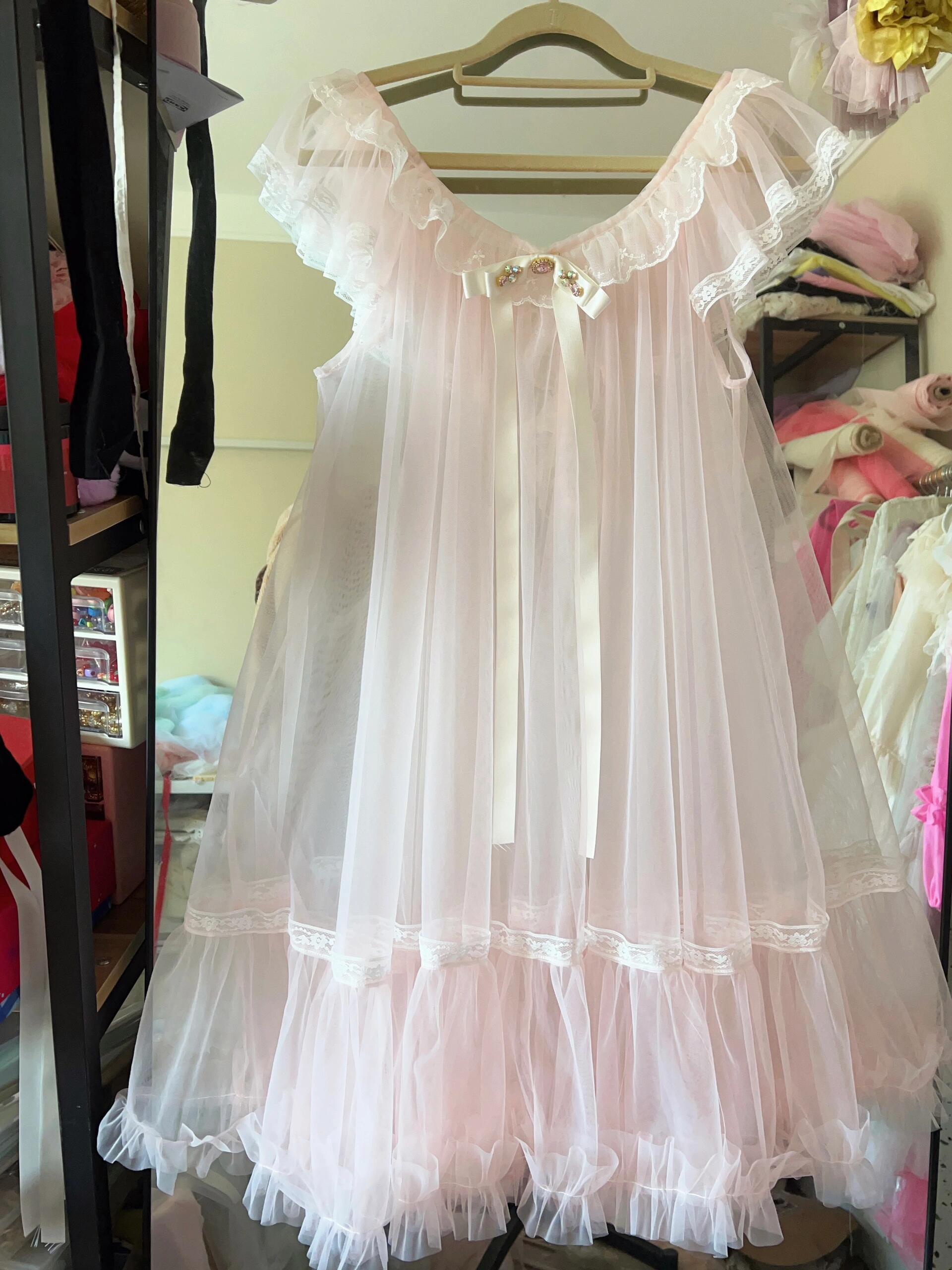 Get trendy with [August Unicorn] Rose romance transparent outer dress - Dresses available at Peiliee Shop. Grab yours for $75 today!