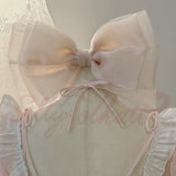 Pink Mist Melody Big Ribbon Hairpin