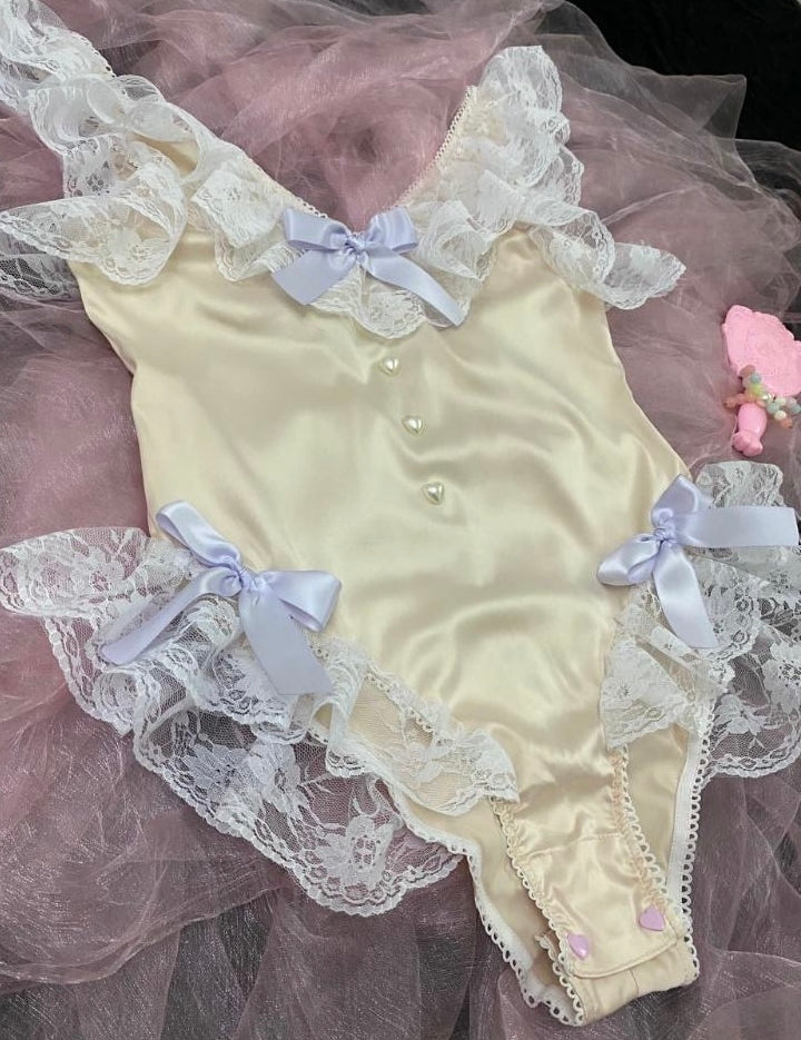 Get trendy with [Handmade Lingeire] Beige Angel Melody Lingerie Bodysuit -  available at Peiliee Shop. Grab yours for $39.90 today!