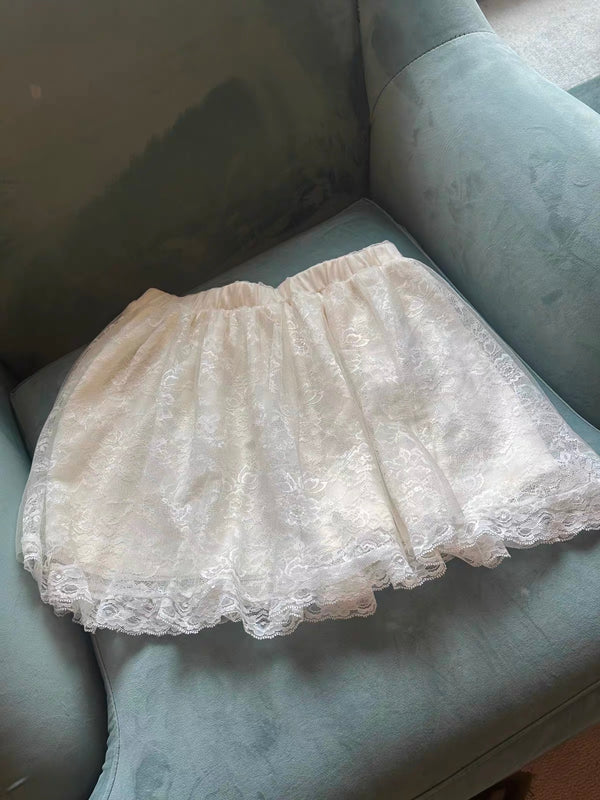 Rose Candy Summer Rose Cottage Middot Lace Mini Skirt