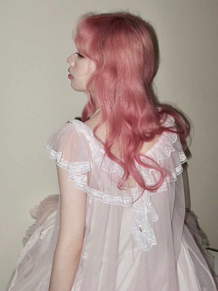 Get trendy with [August Unicorn] Rose romance transparent outer dress - Dresses available at Peiliee Shop. Grab yours for $75 today!
