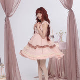 [Sweden Warehouse Rose Island] Rosy Blush Ruffle Mini Dress
