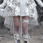 Get trendy with [Blood Supply] Madhouse Distressed Dress Set - Dresses available at Peiliee Shop. Grab yours for $49 today!