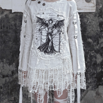 Get trendy with [Blood Supply] Madhouse Distressed Sweatshirt - Shirts & Tops available at Peiliee Shop. Grab yours for $42 today!