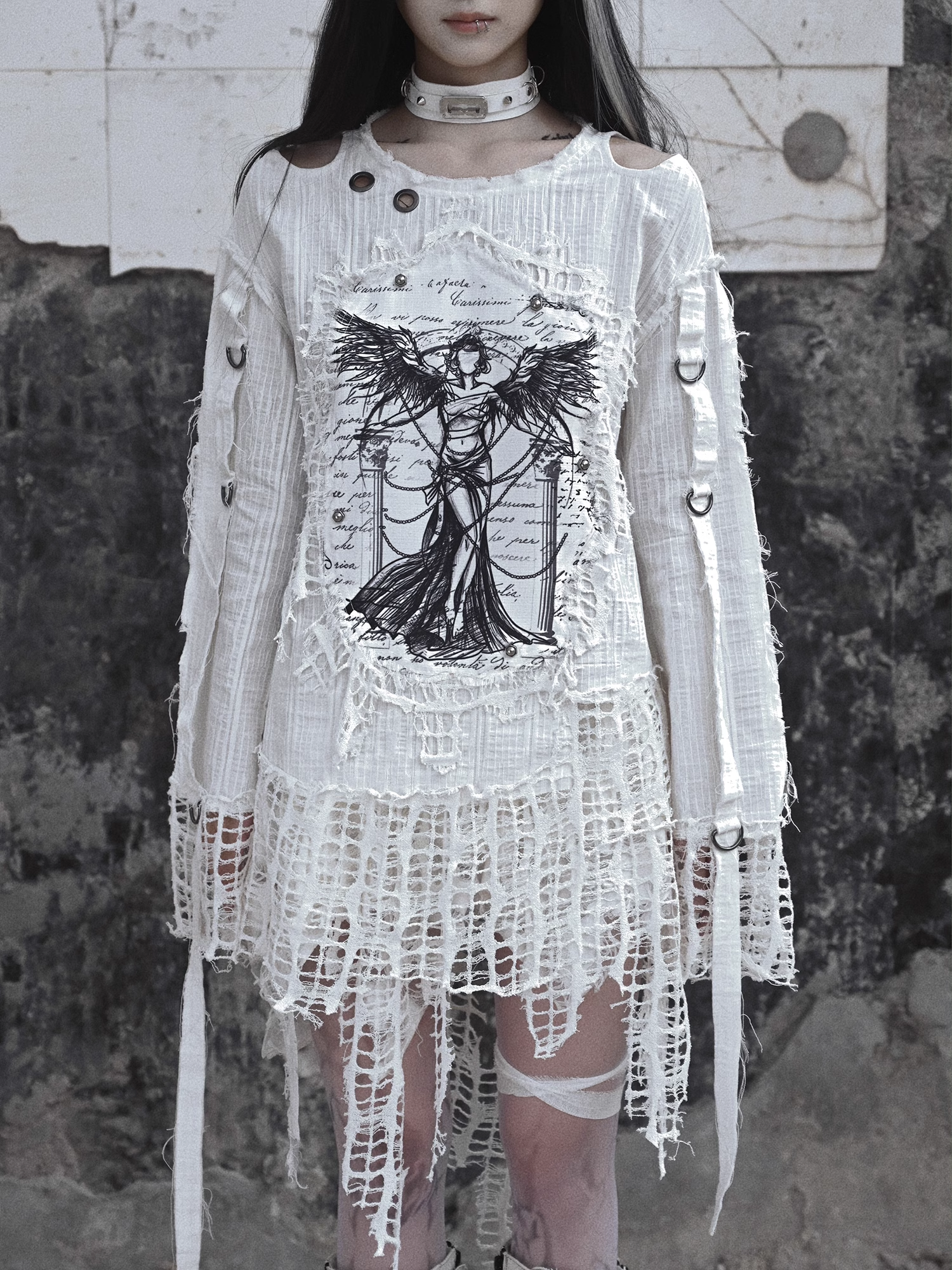 Get trendy with [Blood Supply] Madhouse Distressed Sweatshirt - Shirts & Tops available at Peiliee Shop. Grab yours for $42 today!