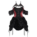 Get trendy with [Blood Supply] Halloween Royal Velvet Gothic Dress - Dresses available at Peiliee Shop. Grab yours for $56 today!