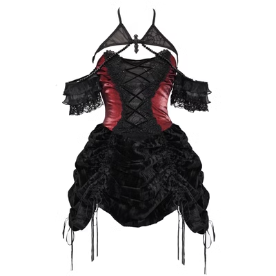 Get trendy with [Blood Supply] Halloween Royal Velvet Gothic Dress - Dresses available at Peiliee Shop. Grab yours for $56 today!