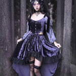 Get trendy with [Blood Supply] Moon Goddess Velvet Corset Top - Clothing available at Peiliee Shop. Grab yours for $42 today!