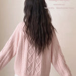 Get trendy with Angelic Sakura pink soft knitting sweater cardigan - Sweater available at Peiliee Shop. Grab yours for $25.50 today!