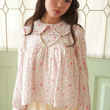 MineBeThyVers Floral Lace Peter Pan Collar Blouse