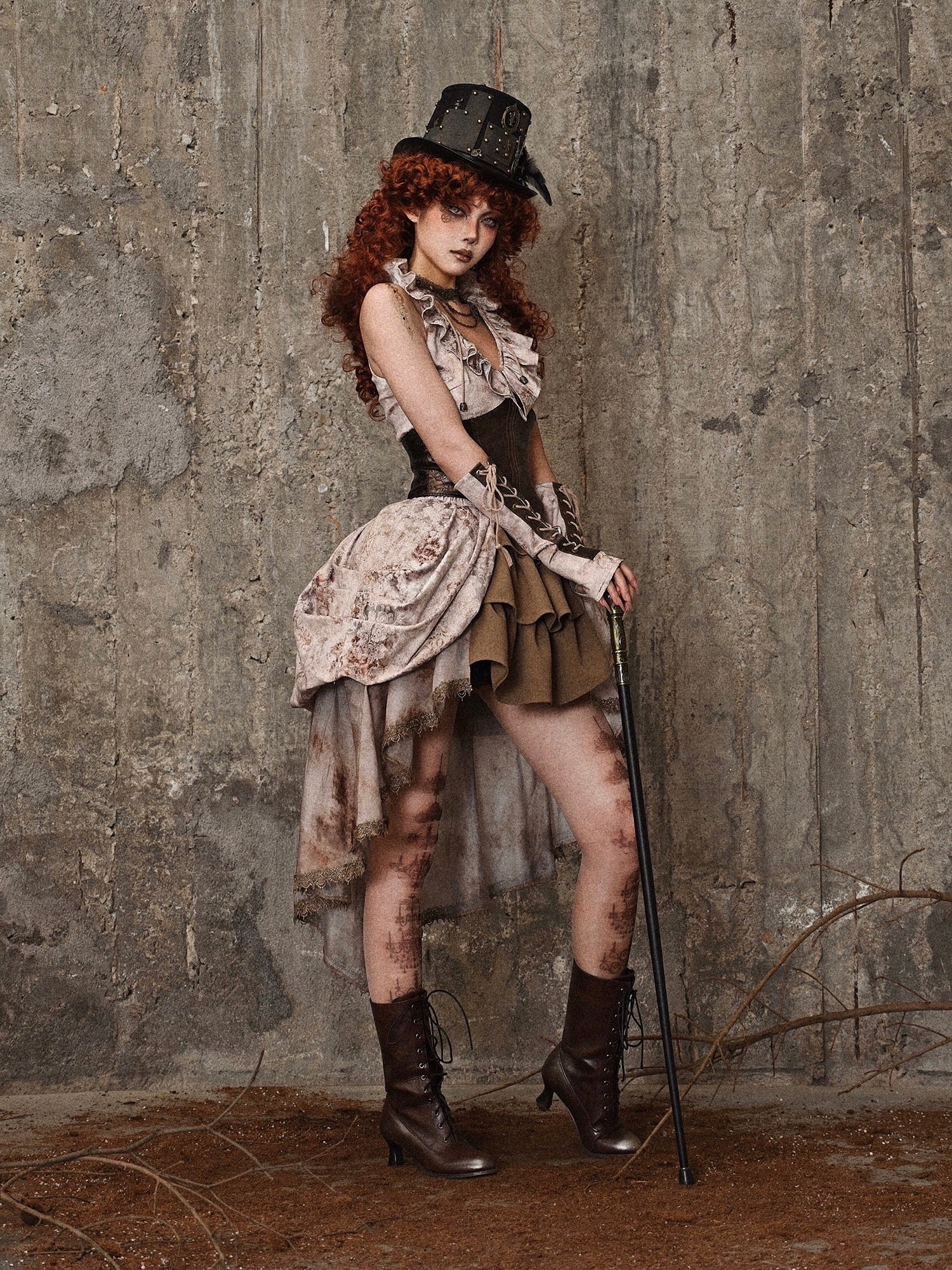 Get trendy with [Blood Supply] Dragon Era steampunk short Cake mini Skirt - Skirt available at Peiliee Shop. Grab yours for $55 today!