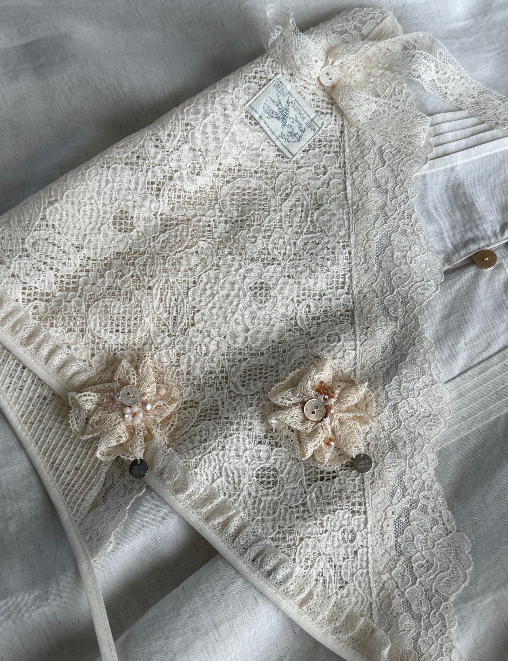 PacificPosition Antique Lace Triangle Kerchief Headscarf
