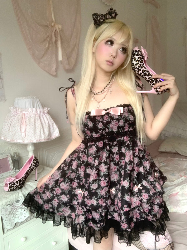 Cinnabun Midnight Rose Floral Dress