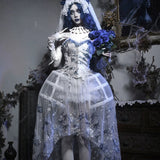 Get trendy with [Blood Supply] Corpse Bride Halloween Gothic Corset Top with petticoats - Crop Top available at Peiliee Shop. Grab yours for $49.90 today!