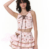 Rose Island Deer Core Layer Mini Skirt