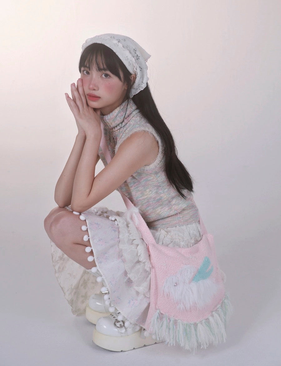 Get trendy with [Rose Island] Bunny Elf Crossbody Bag -  available at Peiliee Shop. Grab yours for $38 today!