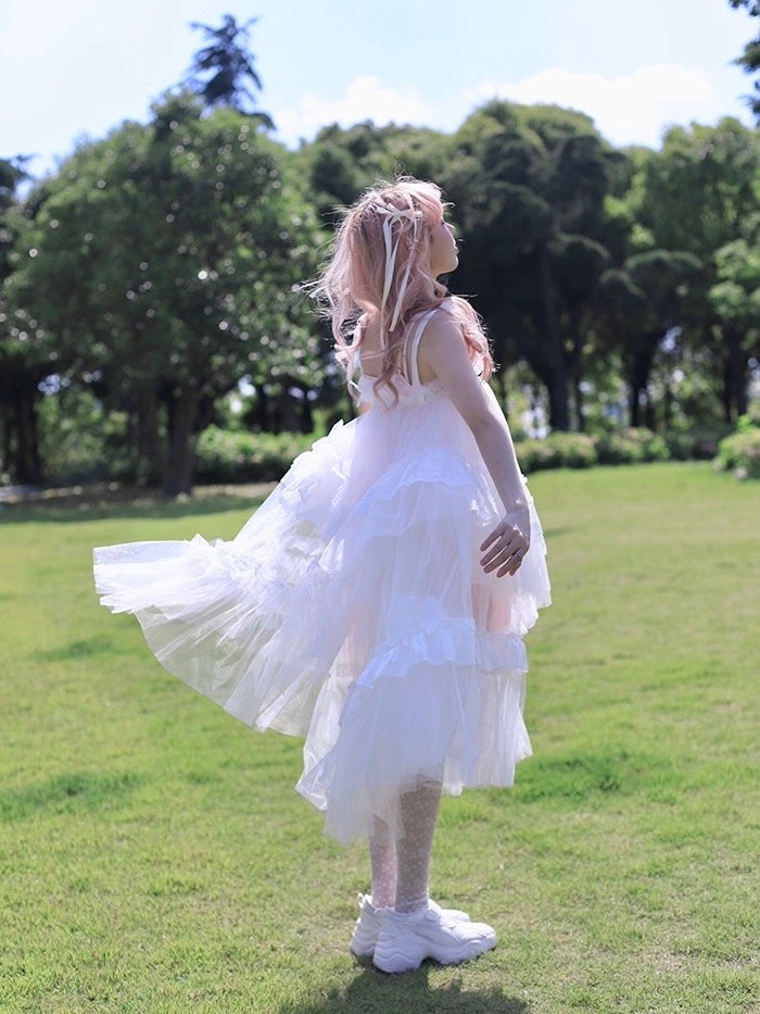 Get trendy with [August Unicorn] Angelic Mist Handmade Outer Dress - Dresses available at Peiliee Shop. Grab yours for $116 today!