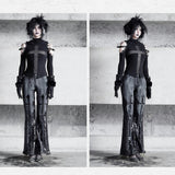 [Blood Supply] Shadow Stalker Gothic Slim Fit Low Waist Flared Pants