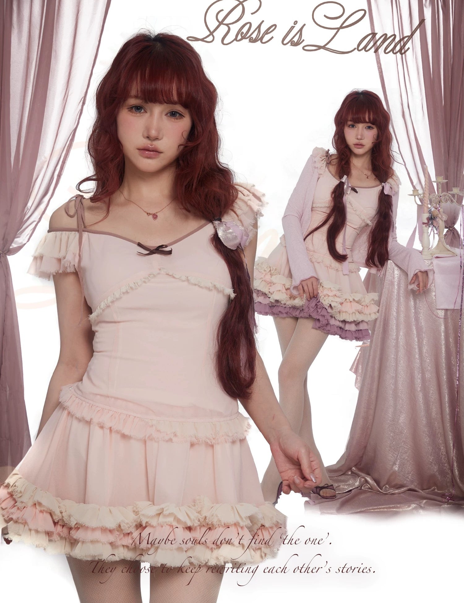 pastel pink satin mini dress with puff sleeves in coquette core style
