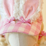 [Black Friday 2025] 本守造 • Strawberry Bunny Ears Gingham Cap