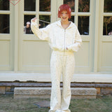 Sleepy Fairy Floral Deer Hoodie And Flare Pants Set